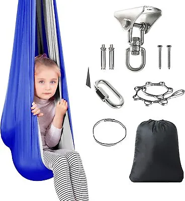 £34.19 • Buy Kids Swing Sensory Therapy Hammock Hanging Chair Home Yoga Aerial Home Indoor UK