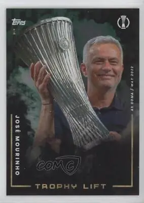 2022 Topps Platinum Curated UEFA Trophy Lift Green /99 Jose Mourinho (AS Roma) • $16.06