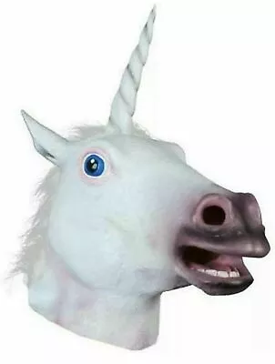 £7.98 • Buy Horse Unicorn Head Mask Rubber Panto Cosplay Halloween Adult Costume Fancy Dress