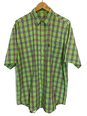 Moschino Vintage Dad Style Green Square Shirt Short Sleeve Size L • $100
