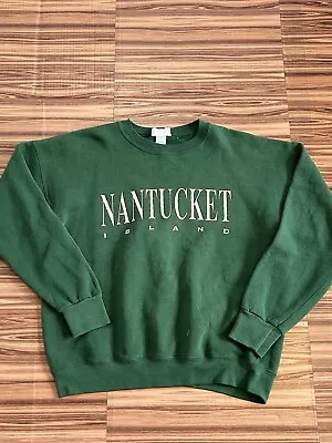 Vintage 1990's Lee Nantucket Green Crewneck Pullover Size XL • $49.99