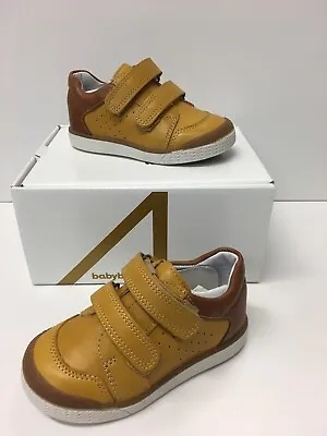 BabyBotte Amac Infant Boys Casual Shoes In Mustard Leather With Tan Detail  • £37.40