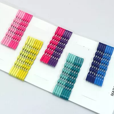 $3.81 • Buy 40 Mixed Color Metal Twisted Wavy Bobby Hair Pins Hair Styling Clips 55mm Slides
