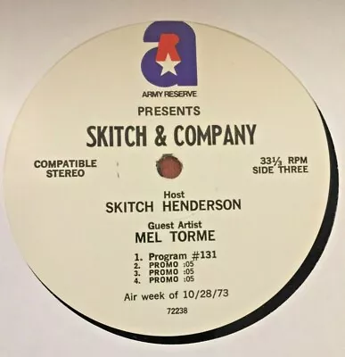 Radio Show: 11/4/73 Skitch Henderson #132 Special Guest Mel Torme • $24.99