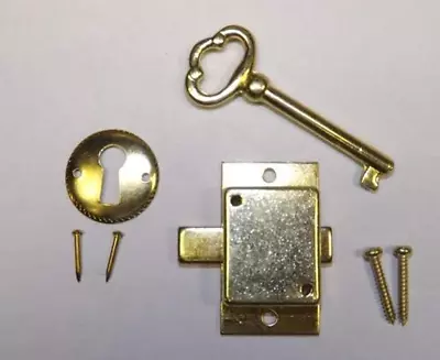 Grandfather Clock Door Lock & Key Set NEW Brass Ridgeway Howard Miller Sligh • $18.42