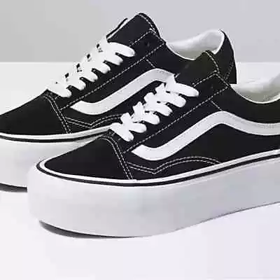 Vans Old Skool Stac Skateboard Suede/Canvas BlackTrue White • $59.99