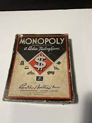 Vintage 1936 Parker Brothers Monopoly Trading Game Wooden Game Pieces NO BOARD • $16.55