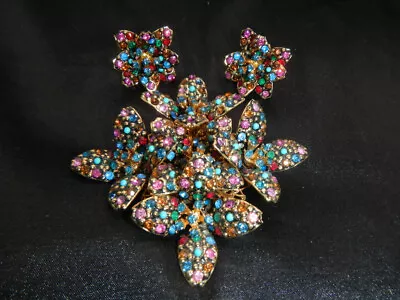 Rare Vendome Multi Colored Flower Brooch Aand Earrings • $425