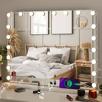 32''x24'' Hollywood Vanity Mirror W/ Lights Bluetooth Player USB Charging Port • $117.99