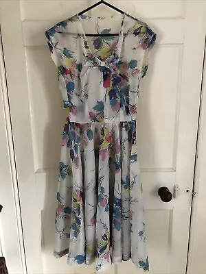 Original 1950s Dress Size XXS XS 4 6 8 Vintage Chiffon Party Prom • £40