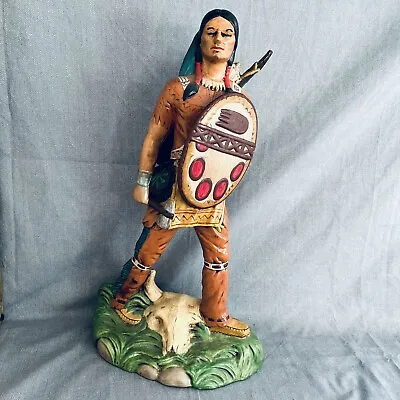 Vintage Native American Indian Brave Statue Large Ceramic Figure 17.5” Tall EUC • $29.99