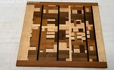 Detailed Wooden Marquetry Inlay Cheese Cutting Charcuterie Board Rectangle Brown • $29.99