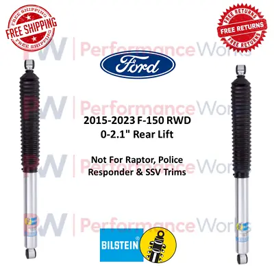 Bilstein B8 5100 Rear Shock Absorber Pair For 15-23 Ford F150 RWD W/ 0-2.1  Lift • $204.25