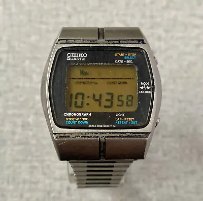 Seiko Quartz 0138-5020 Watch 1/100 Chronograph Stop Count Down Vintage To Restor • $99