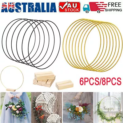 8Pcs 30CM Metal Dream Catcher Dreamcatcher Macrame Ring DIY Craft Hoops Rings AU • $14.90