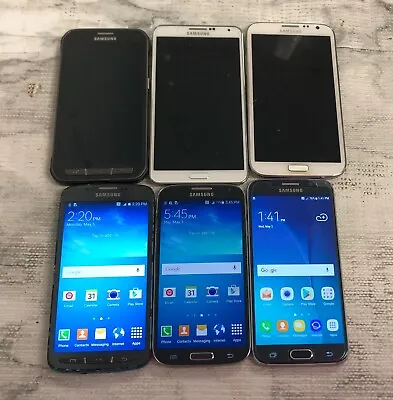 -lot Of 6 Samsung Phones (g920a/g870a/i337/n900v/i537) Smartphone | Good Cond. • $119.99