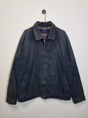 *GANT The Windcheater Jacket Mens Harrington XXL Navy Cotton Tartan Inner  • £24.95