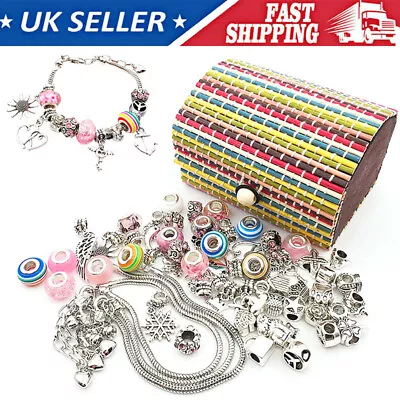 Charm Bracelet Making Kit DIY Craft Jewellery Making Beads Kids Nice Gifts Girls • £9.02