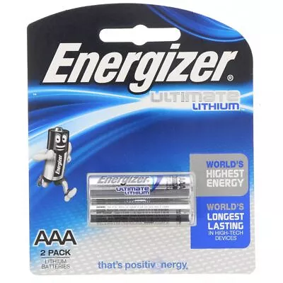 Energizer Ultimate Lithium AAA Batteries 1.5V 2 Pack L92BP2T • $24.95