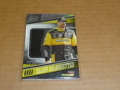 2018 Panini Prime RACING PAUL MENARD SILHOUETTES SHEET METAL /99 R9404 • $3.25