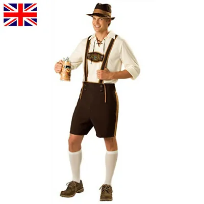 £24.99 • Buy Mens German Bavarian Beer Lederhosen Shorts Oktoberfest Fancy Dress Costume