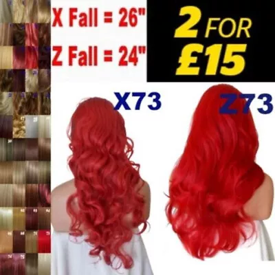 Curly Wavy Half Wigs Blonde Brown Copper Highlight Red Plum Half Wig Falls • £9.99