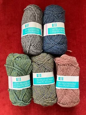 Co-op 4 Ply 25g 90% Wool 10% Nylon Vintage Wool Many Colours • £2