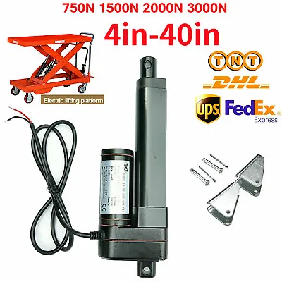 DC 12V 24V Electric Linear Actuator Cylinder Lift 1500N 3000N Stroke 2 ~40  Fast • $70.90