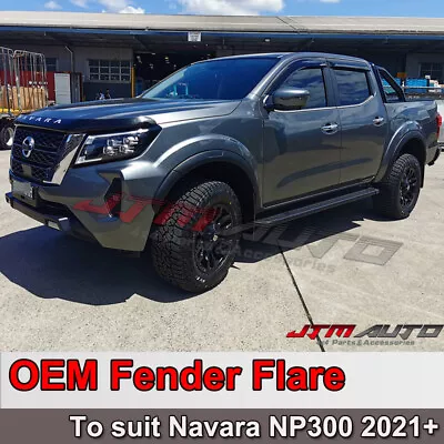 Matt Black Slim Fender Flares Black Guard Trim To Suit Nissan Navara Np300 2021+ • $260.10