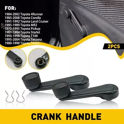 2x Window Crank Winder Handles For TOYOTA Pickup TACOMA T100 Truck 4Runner MR2 • $17.10