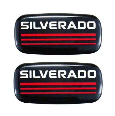 $22.96 • Buy 2PCS Silverado Side Pillar Cab Emblem Badge For Chevrolet Chevy Red Line