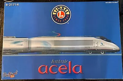 Lionel 6-31714 O Gauge Amtrak Acela Electric Train Set With Railsounds 5.0 EX • $1400