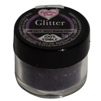 Edible Cake Decoration Sprinkles Round Glitter Purple Loose 5G Cupcake Topper • £6.98