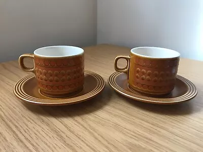 2 X Vintage Hornsea Pottery Saffron Tea/Coffee Cups And Saucers 1970's • £5