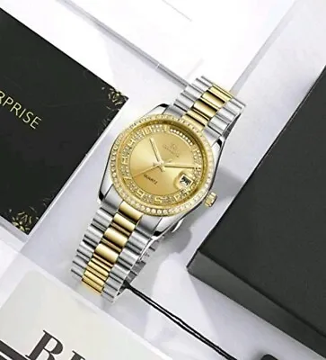 £239.99 • Buy Mens Watch Gold And Silver Analog Dial With Date Free Postage Gift Boxed 