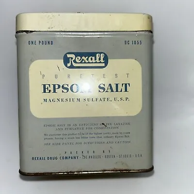 Vintage REXALL Drug Store Tin - 4 Oz Epsom Salt  • $10.50