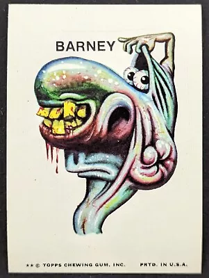 Vintage 1974 Barney Topps Ugly Monsters Sticker Card (Pretty Sharp) • $16.63