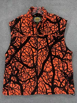 Cabela's Orange Blaze Fleece Vest Men XL Hunting Fishing Outdoor Gear • $39.99