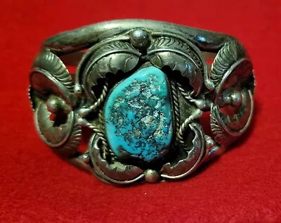 Vintage Navajo Silver Cuff Bracelet Signed • $180