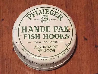 Vintage Advertising Tin Pflueger Hande-Pak Fish Hooks • $9.99