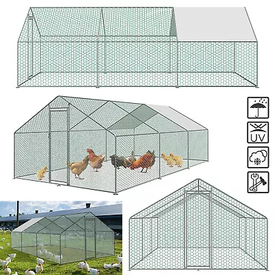 Chicken Run Coop Walk In Pet Cage Coop For Dog Rabbit Hen Cage Pen House 3x6x2m • £196.79