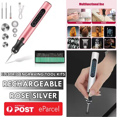 Set Electric Engraving Pen Cordless Carving Pen Rechargeable Micro Engraver Tool • $26.90