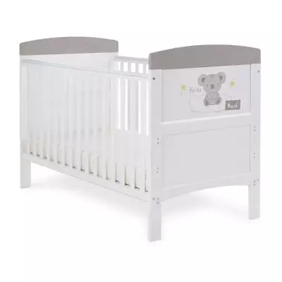 Obaby Grace Inspire Cot Bed (Hello World Koala - Grey) - Suitable From Birth • £175.50