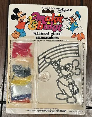 Vintage Makit & Bakit Disney Rainbow Mickey Mouse Stained Glass Suncatcher • $24.99