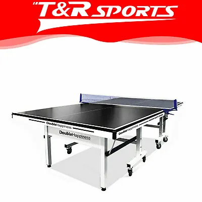$766.99 • Buy New 25mm Double Happiness Ping Pong Table Tennis Table Black Top