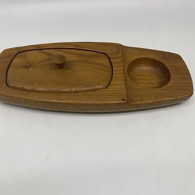 Mid Century Teakwood Dresser Box Trinket Jet Line • $25.85