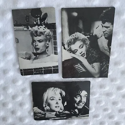 Vintage Marilyn Monroe Refrigerator Magnet Lot 3 Black And White Flat Rectangle • $14.99