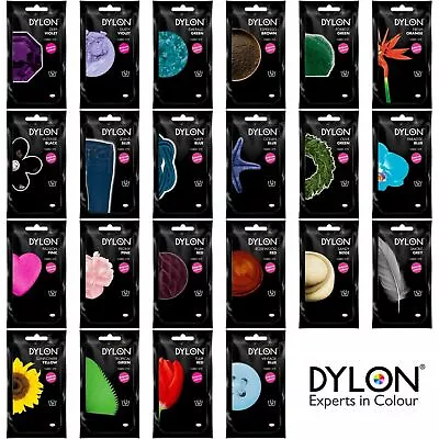 50g DYLON HAND WASH DYE FABRIC CLOTHES CURTAIN TEXTILES JEANS 17 COLOUR CHOICE • £4.95