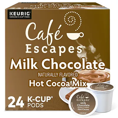 Café Escapes Milk Chocolate Hot Cocoa Keurig Single-Serve K-Cup Pods 24 Count • $13.99