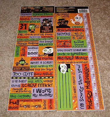 Reminisce Diecut Double Sided Sticker Sheet ~ Moonshine Crew Halloween Phrases • $1.99